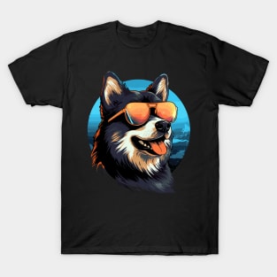 Retro Wave Akita Dog Shirt T-Shirt